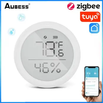 Tuya ZigBee Temperatură Și Senzor de Umiditate Cu Display LCD Interior Higrometru Termometru Inteligent Viața de Control Nevoie Zigbee Hub