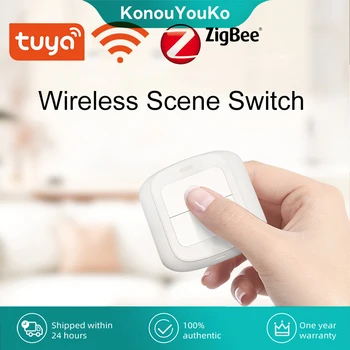 Tuya ZigBee, WiFi Comutator de Perete 6 Scena Comutator Buton de Automatizare Rezidentiala Scenariu APP Wireless Remote Controller Banda 2