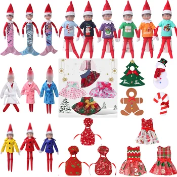 Una Bucata Kawaii Crăciun Păpușă Jucărie Set Accesorii Combinație cu Maneci Scurte Fusta camasa de noapte pentru Copii Cadou (Papusa) m48