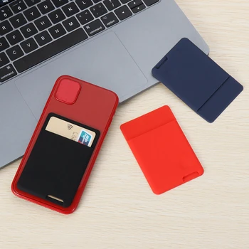 Universal Telefon de Portofel Caz de Silicon, autoadezive ID-ul Titularului Cardului de Credit să Rămânem Pe telefonul Mobil de Buzunar Elastic Carte Autocolant Mâneci