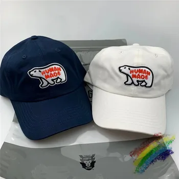Urs Polar Broderie FĂCUTĂ de OM Pălărie Capace Bărbați Femei Top-versiune Șapcă de Baseball streetwear OMULUI a FĂCUT Capace