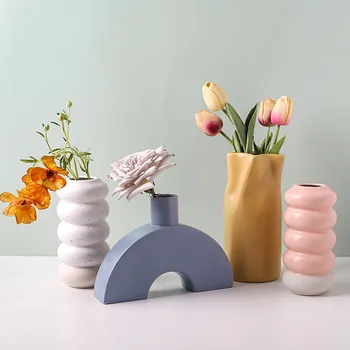 Vaza Ceramica Decor Acasă Nordic Cameră Decor Ghiveci Decor Cu Flori Aranjament Recipient Desktop Decor Dropshipping