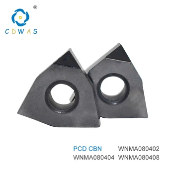 WNMA080402 WNMA080404 WNMA 080408 PCD CBN Diamant Cubi de nitrură de bor Placa Insertii de Cotitură Externe Instrument Lamă Strung CNC Instrumente