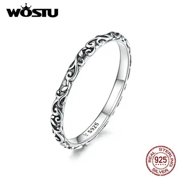 WOSTU Stil coreean Floare Inel Argint 925 Delicate Inele de Deget Pentru Femei Nuntă Minimalist Moda Bijuterii FIR513