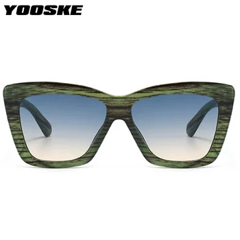 YOOSKE la Modă de Epocă ochelari de Soare pentru Barbati Brand Designer Supradimensionate Ochi de Pisica Ochelari de Soare Moda pentru Femei Moderne Dungă Verde Ochelari